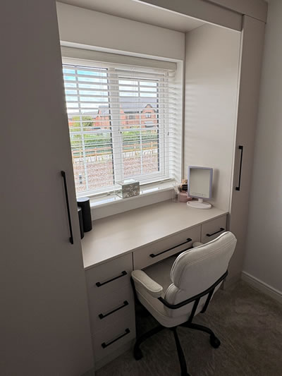 desk and wardrobes fitted by Rightstyle Bedrooms in Bolton